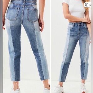 PacSun Two-Tone Light and Medium Blue Straight Leg Jeans